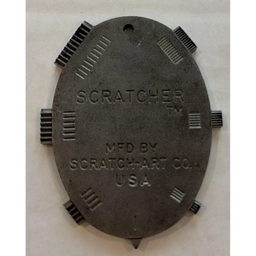 Vintage Scratch-Art Scratcher Tool Metal Scratchboard Shading Hatching USA
